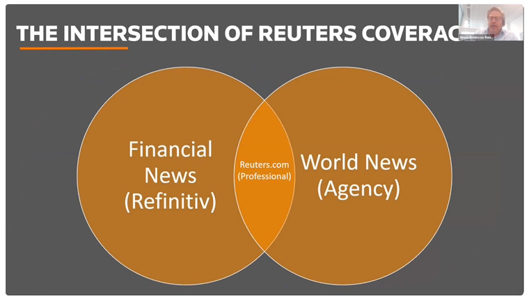 Simon Robinson, global managing editor at Reuters, explained the media company's three audiences.