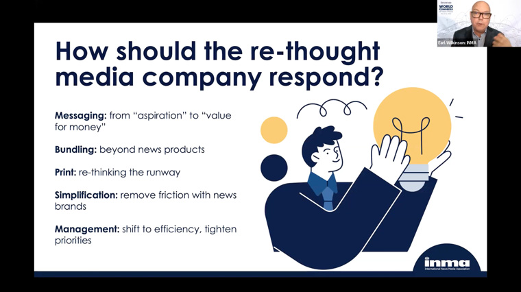 INMA Executive Director and CEO Earl J. Wilkinson shared his thoughts on the changes ahead for the media industry.