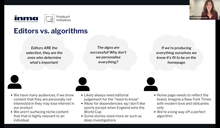 Which knows best: The editor or the algorithm? This question plagues discussions about personalisation.
