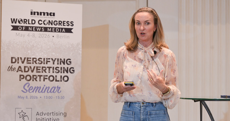 News Corp Australia Managing Director and Publisher for Free News and Lifestyle Pippa Leary presents during the advertising seminar.