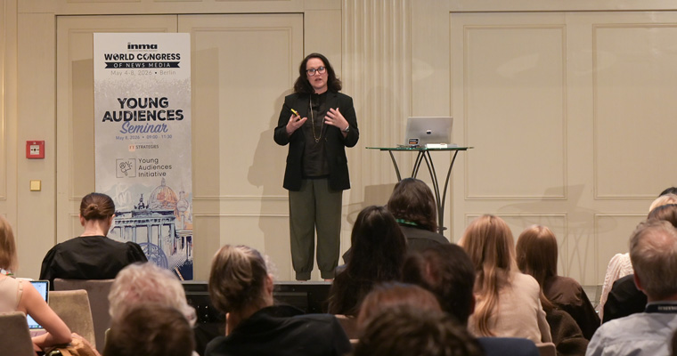 Lisa MacLeod, director of FT Strategies, speaks at the Young Audiences Seminar.