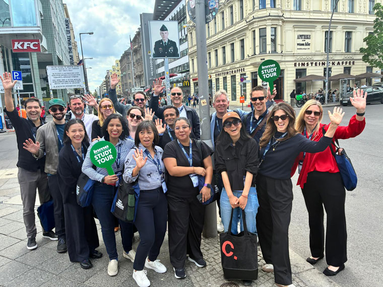 One of three study tour groups from last week's World Congress, learning about Berlin media companies.