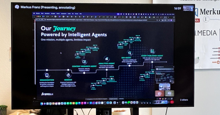 Markus Franz, CEO of Ippen.AI, explained how AI agents work in the newsroom.