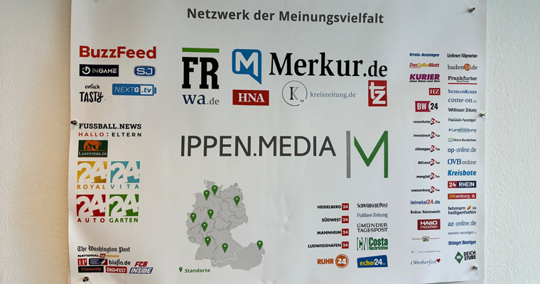 A map of Ippen's brands and locations in Germany.