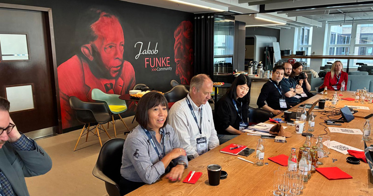 Study tour attendees visit Funke Media.