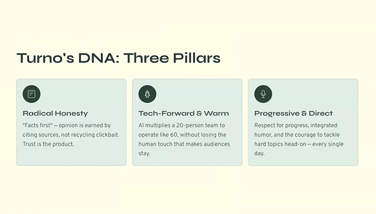 Turno’s editorial philosophy relies on three pillars that define its mission and guides its coverage.