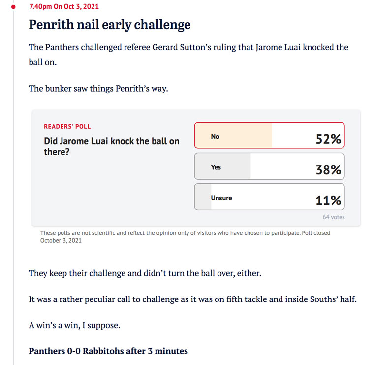 Polling modules allow for immediate feedback from readers.