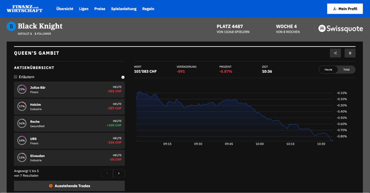 The player portfolio preview.
