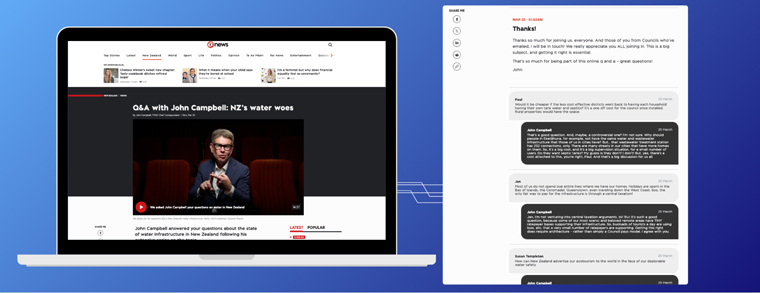 A 1News live Q&A session on water in New Zealand.