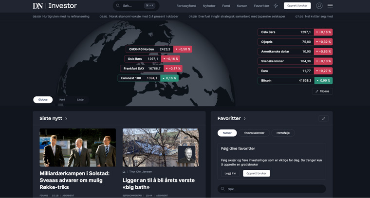 The DN Investor page attracts about 50,000 people daily.
