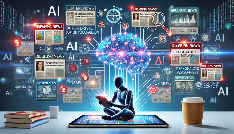 AI has the potential to change the way media companies work and reach potential readers. Image generated by Dall-E.