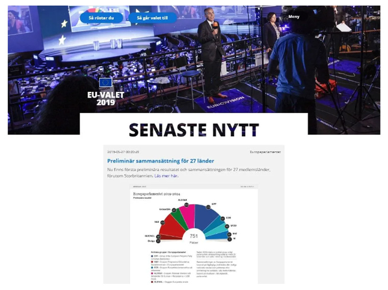During the 2019 European Union Parliament elections, The Campaigns Directorate of the European Parliament actively maintained a live presence online.