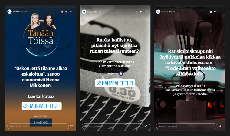 The New Audiences project team decided to experiment with new ideas using Instagram Stories to engage younger readers.