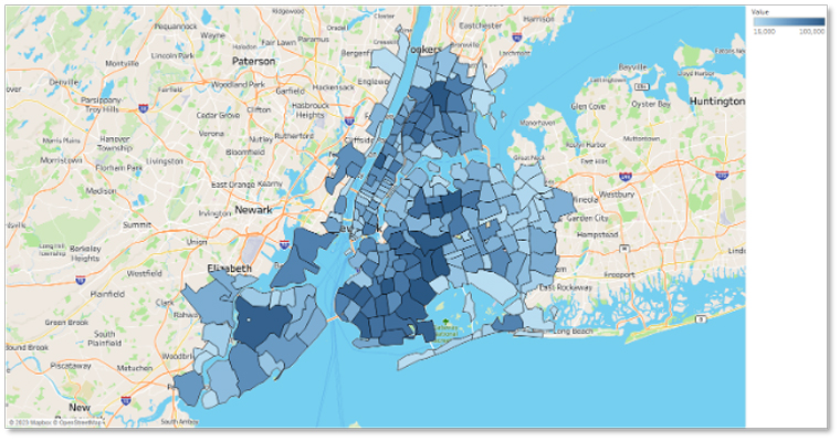Exhibit A: New York, New York, 2021. Population by ZIP code.