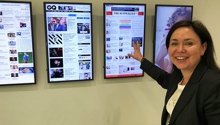 News Corp Australia Chief Digital Officer Nicole Sheffield shows off the company’s Web sites, including major changes about to be rolled out.