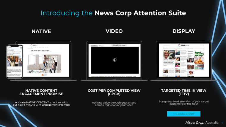 Among the outcomes of News Corp Australia’s first-party data strategy is the News Corp Attention Suite, which sells premium native, video, and display advertising based on quality context.