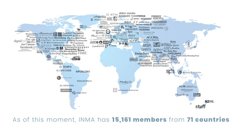 INMA began as a U.S. organisation, expanding in Europe in the 1970s, the South Pacific in the 1980s, Latin America in the 1990s, and South Asia in the 2000s. Here is our current map of corporate members. 