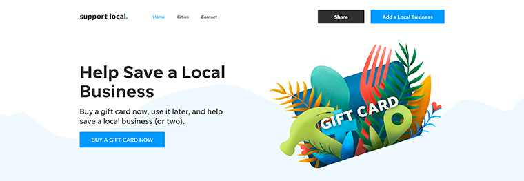Gannett has created a Support Local microsite, with tools like “add your own business” and buy a gift card.