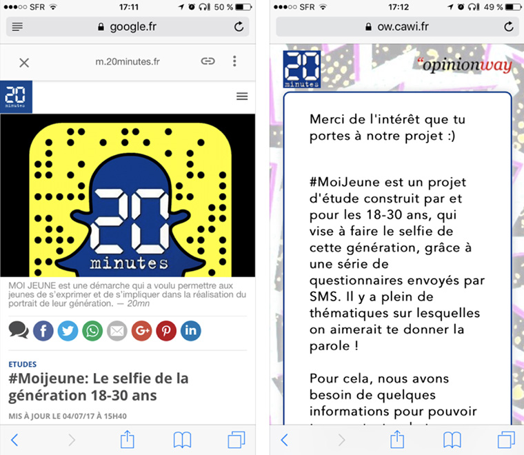 The initiative was promoted online and readers were invited to sign up to participate in surveys.