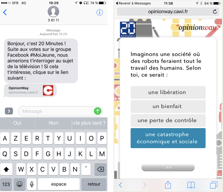 Surveys are designed to meet the needs of the target audience: they're quick, short, focused, fun, and sent via SMS message.