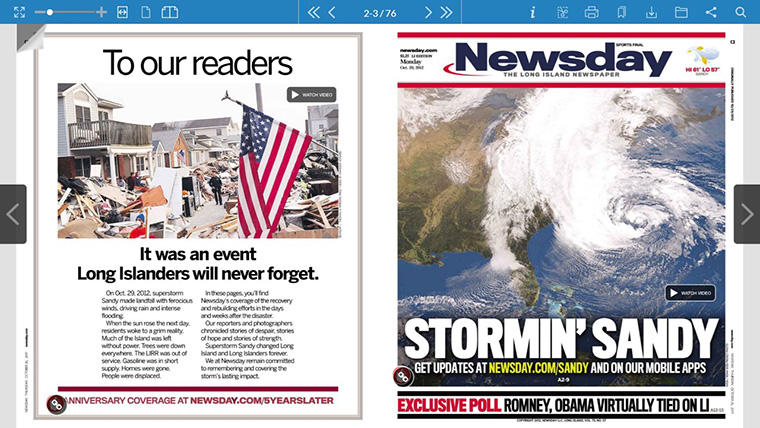 Original print coverage of Superstorm Sandy was transformed into a rich, interactive, digital experience.
