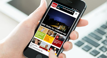 Ekstra Bladet browser interface, which accounts for 92% of its mobile traffic.