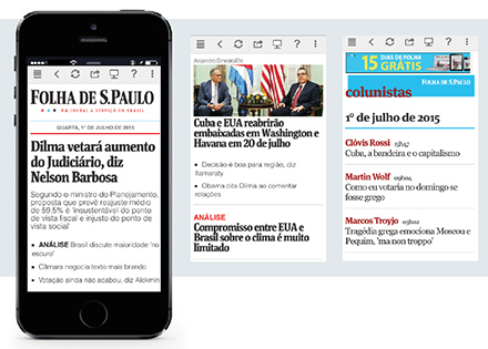 Folha de S.Paulo's subscription-only mobile app.