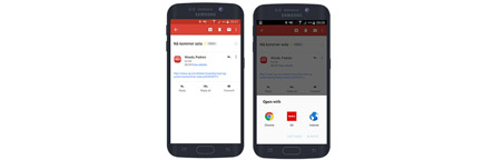 Dialog prompt box showing app linking feature on Android