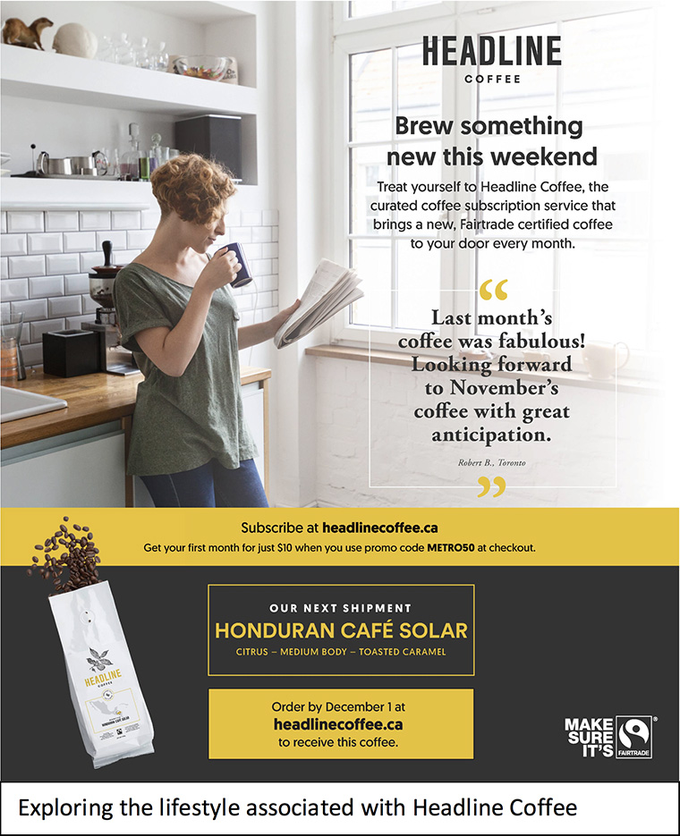 Percolating interest: Reader awareness of the newspaper’s coffee-delivery sideline, Headline Coffee, has grown an average of 32% during the first three month since its launch.