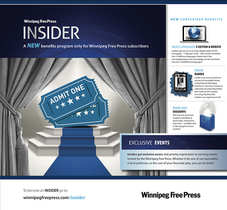 The Winnipeg Free Press Insider programme rewards reader loyalty with exclusive offers.
