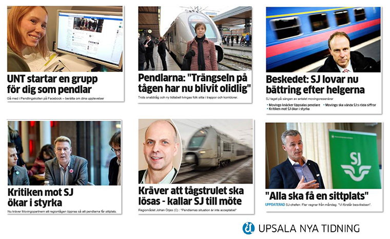 Upsala Nya Tidning was able to better serve commuters' needs by featuring relevant articles on the Facebook page, and commuters were able to make their voices heard by politicians and train companies.