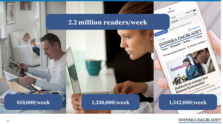 Year to date, Svenska Dagbladet had a dramatic 90% increase in digital subscribers.