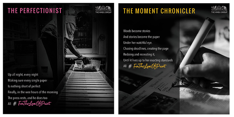 The #ForTheLoveofPrint campaign revealed the dedication and passion that goes into making the daily print product by highlighting each individual's role.