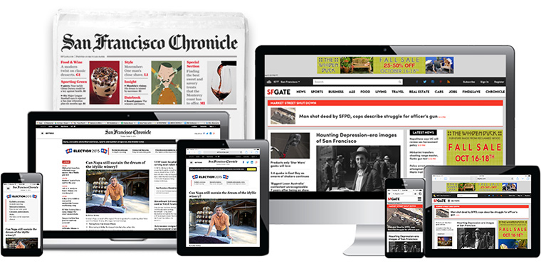 The Chronicle's digital reach is large: SFGATE.com averaged 10.4 million visits and 42 million page views a week; SFChronicle.com adds another 865,000 visits and 1.9 million page views each week.