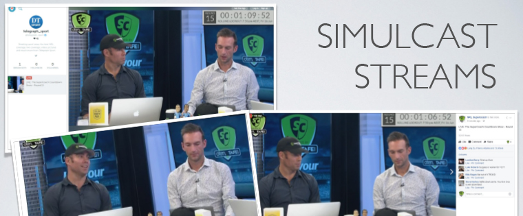 The weekly SuperCoach NRL Live Countdown Show is simulcast live across multiple platforms.
