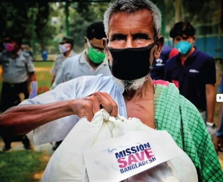 Mission Save Bangladesh provided groceries to underprivileged communities, as well as providing other means of support.