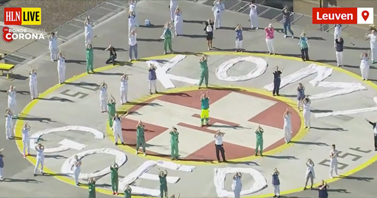 Hospital staff workers joined in on the event.