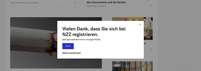 At Neue Zürcher Zeitung (NZZ) and most European news publishers, the paywall remains intact during the pandemic.