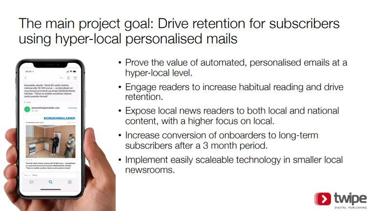 From the beginning, the main goal for the project was to reduce churn with highly personalised and automated newsletters.