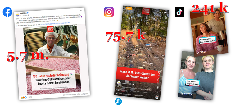 Express has found outstanding numbers with tailor-made content pieces, such as gaining 5.7 million views on a single Facebook post.