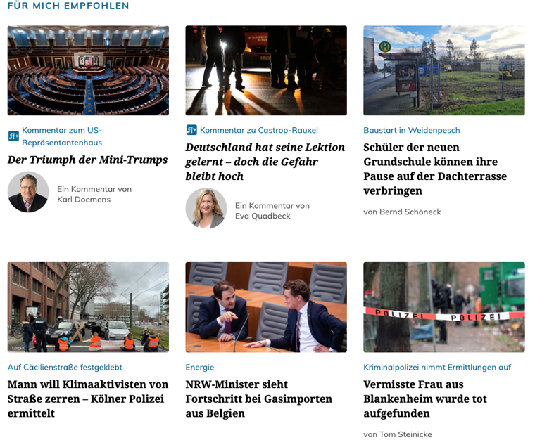 Regional news site KStA wanted to develop a recommender capable of driving user engagement from its homepage.