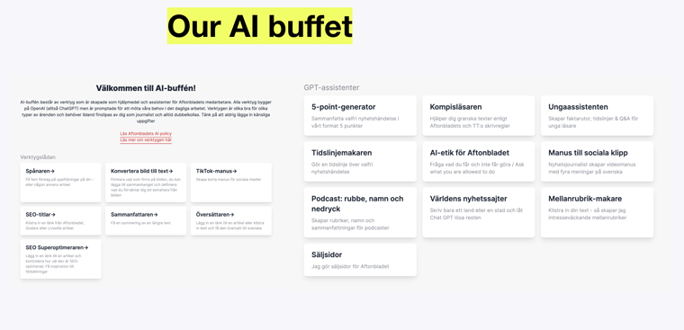 Aftonbladet created its own AI hub to explore and experiment with AI solutions.