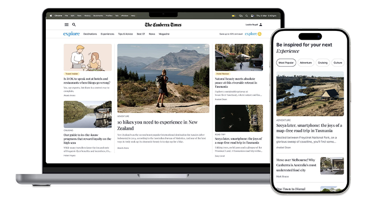 ACM had a successful product with its travel brand, Explore, but it was set up as a standalone site.