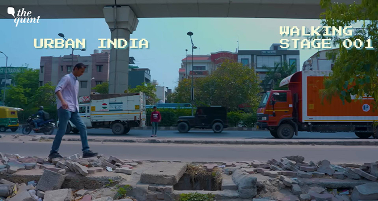 In one sequence, the visuals transform into a video game-like interface, highlighting the absurdity and risk pedestrians face daily.