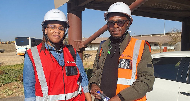 Members of the #PowerTracker team include Andiswa Matikinca (left) and Thabo Molelekwa.