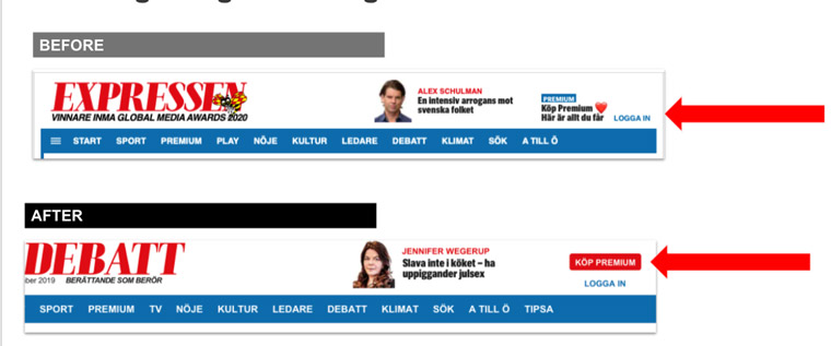 Redesigning the CTA button produced significant results for Expressen.