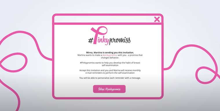 The #Pinkypromiss tapped into the power of female friendship to help remind women to perform breast self-examinations.