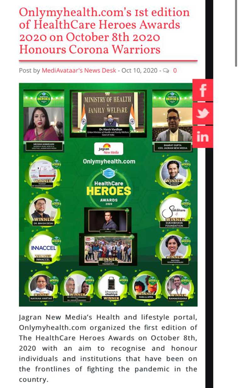 The heroes were celebrated in a live online event on October 8.