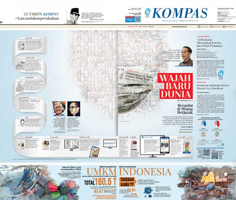 The special issue of Kompas encouraged people to wear their masks.