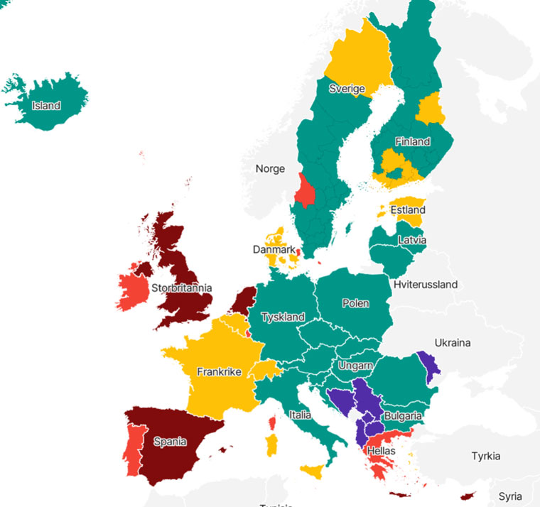 The tracker includes updated travel information from the government, including which countries were open and closed to visitors.